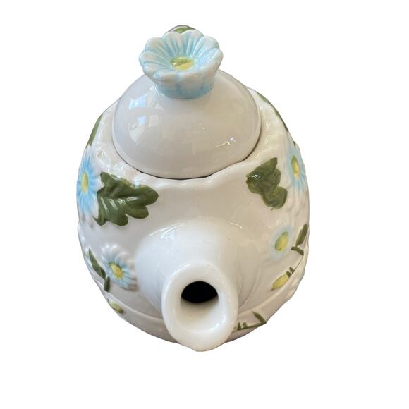 Connections 3 pc Hand Painted Spring Floral Ceramic Tea Pot & Cup For One NEW - Picture 9 of 12